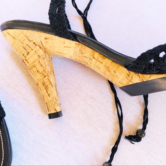 Cole Haan Cork Crocheted Strappy Heels - Picture 8 of 11